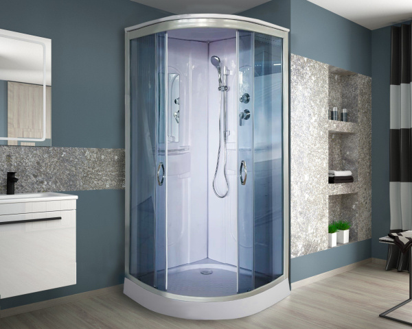 Душевая кабина Niagara Classic NG-116-15T 90х90х215, низкий поддон 15 см, стенки акрил, стекло тонированное, хром