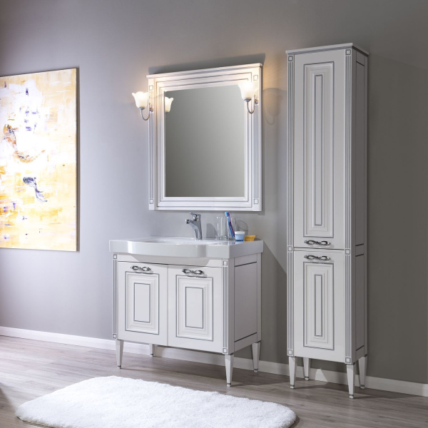 Тумба под раковину Aquanet Паола 120 белый/серебро