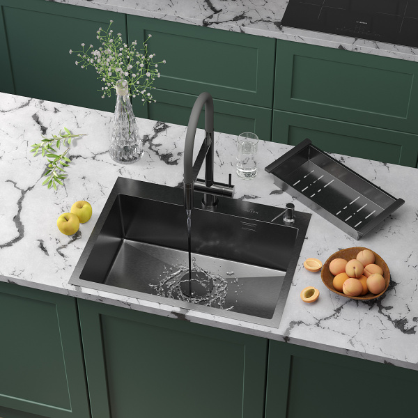 Кухонная мойка Roxen Simple 65 PVD (графит)