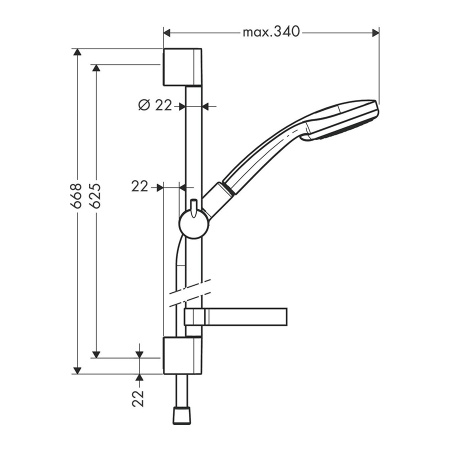 Hansgrohe Croma 100 Vario/Unica'C Shower Set 65 cm душевой гарнитур хром 27772000