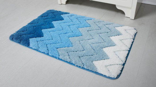 Коврик для ванной Fixsen Deep 1-ый, FX-5003С, голубой, 50х80 см