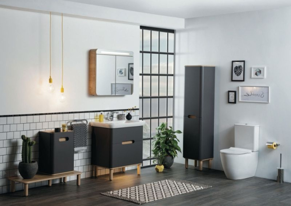 Шкаф-пенал для ванной VitrA Sento 40 60856 антрацит матовый