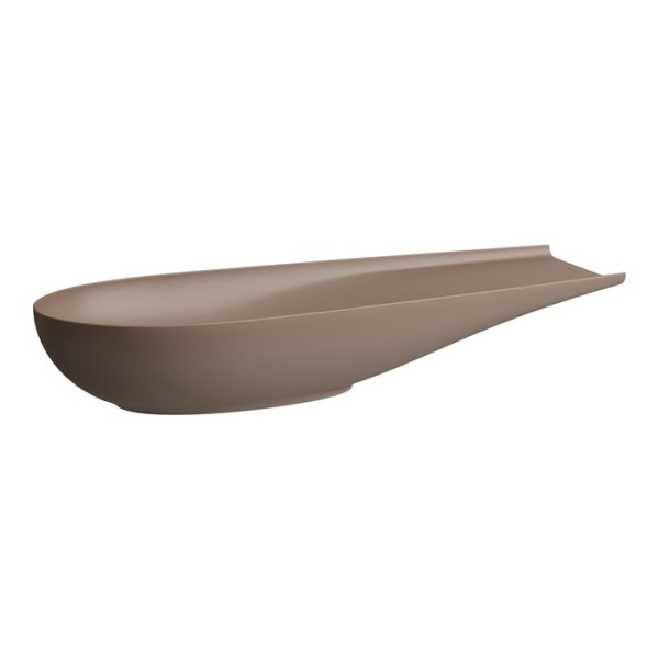 Накладная раковина Alessi One 100х38х17 см, с покрытием llc, с крышкой слива, l/r, санфарфор, коричневый матовый 8.1897.4.188.112.1