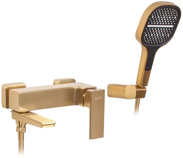 Смеситель для ванны с ручным душем Hansberge H4070 Золото матовый