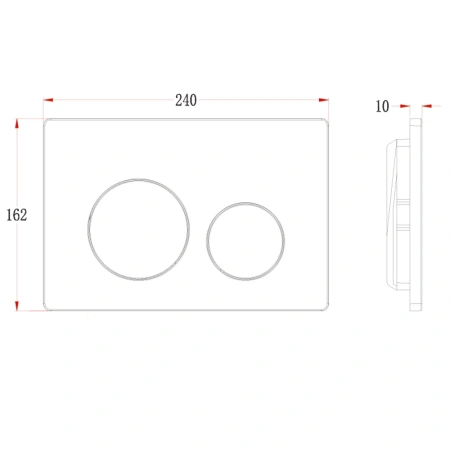 Кнопка смыва Veconi FLUSH V2, FLV2-G, 240х162х10, пластик, золото брашинг