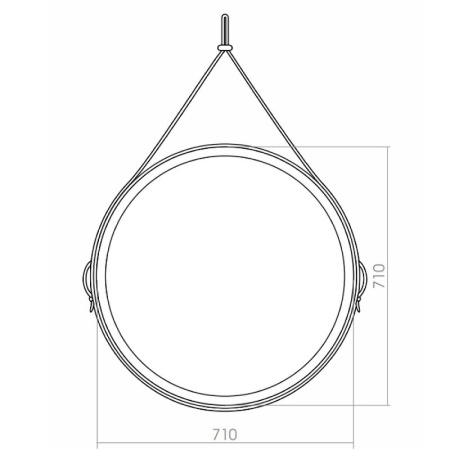 Зеркало Silver Mirrors Kapitan d710 LED-00002333 со встроенным светильником, сенсорное, коричневая кожа