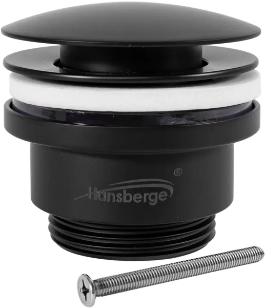 Донный клапан для раковины Hansberge H107 Черный матовый