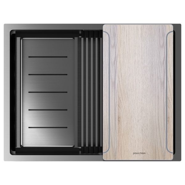 Мойка нерж. сталь NEXT-MULTI SINK 58 UNI, PM785845-GM, вороненая сталь,580х450мм, Paulmark