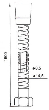 Шланг для душа нержавеющая сталь 1,5 м A50211 1.5