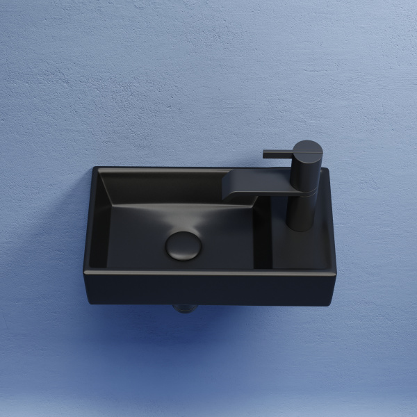 Умывальник Ceramicanova подвесной прямоугольный (чаша слева, отверстие под смеситель справа) Element 407x217x100