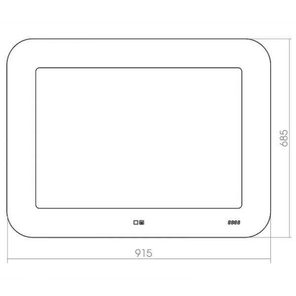 Зеркало Silver Mirrors Djet 915х685 ФР-00002151 со встроенным светильником, сенсорное, часы