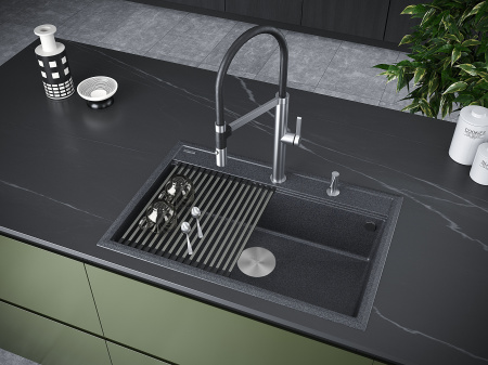 Мойка STEPIA 45, IT-GRANIT, PM114651-DG, графит, 460х510, Paulmark