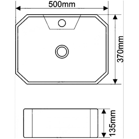 Раковина керамическая, накладная SantiLine SL-1083