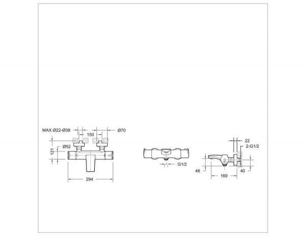Смеситель для ванны Bravat Nizza F6353387CP-01-RUS