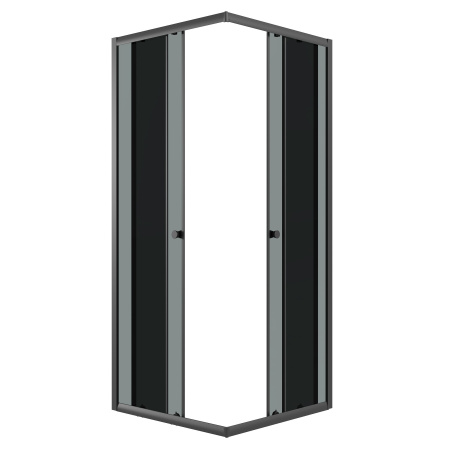 Душевое ограждение Niagara Eco NG-1008-14QT (80х80х190) квадрат,раздвижное,черный,стекло тонированное
