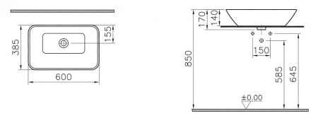 Раковина VitrA Geo 4425B003-0016 накладная