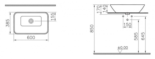 Раковина VitrA Geo 4425B003-0016 накладная