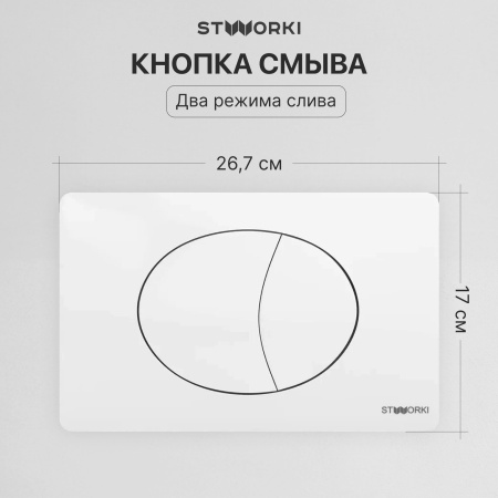 Комплект Унитаз подвесной STWORKI Готланд S13401BK безободковый, с микролифтом, черный + Инсталляция + Кнопка 230824 белая