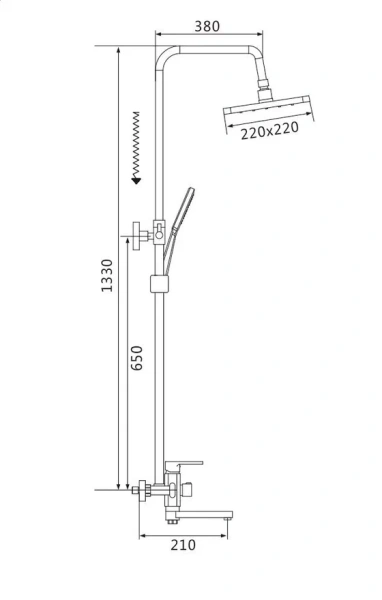 Душевая стойка со смесителем Shevanik S9936