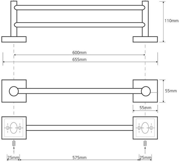 Держатель для полотенец Bemeta Beta 132104052 (65 см)