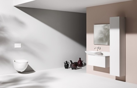 Подвесной электронный унитаз Cleanet Riva 39,5х60 см, белый матовый, безободковый, функция биде, с сиденьем 8.2069.1.757.000.1