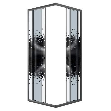 Душевое ограждение Niagara Eco NG-1008-14QBLACK (80х80х190) квадрат,раздвижное,черный,стекло мозаика