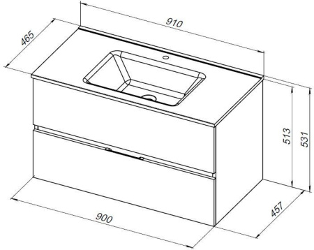 Тумба под раковину Aquanet Алвита New 90 2 ящика, белый матовый