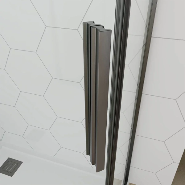 Душевой угол Veconi Ottimo P10 GR, 1000x1000x1900, графит брашинг, стекло тонированное матовое