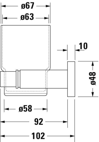 Держатель для стакана Duravit D-Code стакан слева 0099191000
