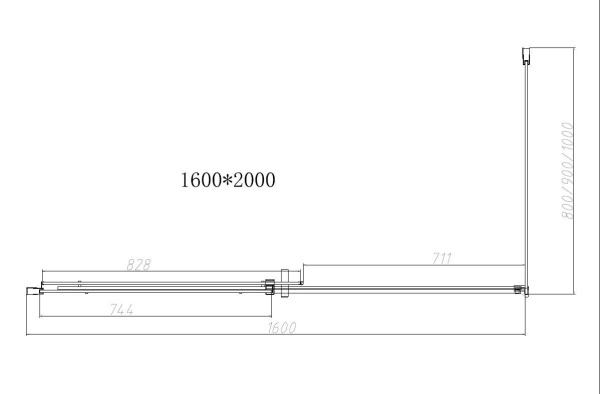 Душевой уголок Vincea Dice VSR-4D1016CLB, 1600*1000, черный, стекло прозрачное