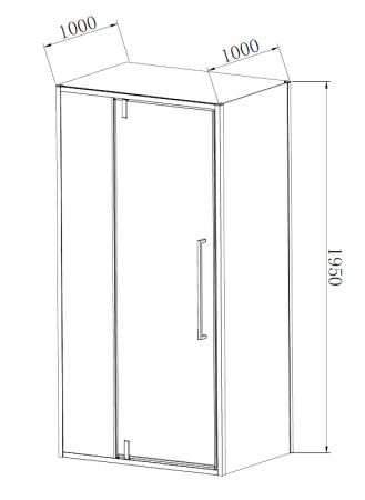 Душевой уголок Слим-Н (Slim-N) VSR-4SNP1010CL, 1000*1000, хром, стекло прозрачное