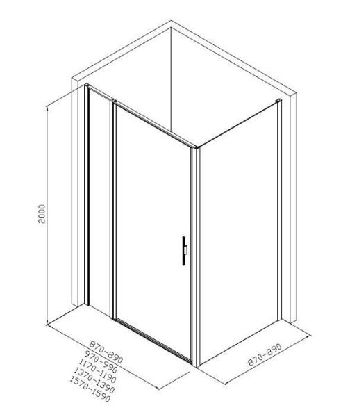 Душевой уголок Allen Brau Priority 160x90 3.31039.BBA + 3.31045.BBA черный браш