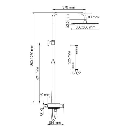 A114.162.217.CB Thermo Душевой комплект WasserKRAFT с термостатическим смесителем