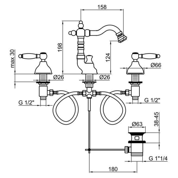 Смеситель для биде Webert Dorian DO710502015