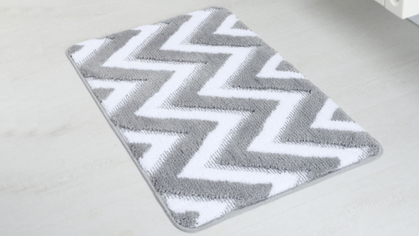 Коврик для ванной Fixsen River 1-ый, FX-5004K, серый, 50х80 см