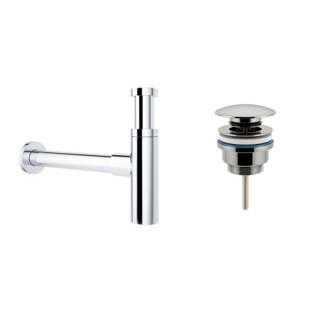 Комплект 3 в 1 Lavinia Boho Bathroom Sink 21520523: накладная фарфоровая раковина 60 см, металлический сифон, донный клапан