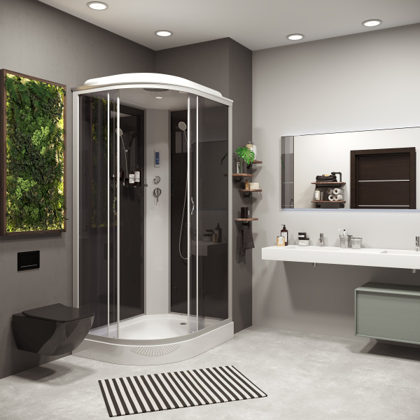 Душевая кабина Niagara Classic NG-3512-14RP 120х80х215, низкий поддон 13 см, стекло тонированное