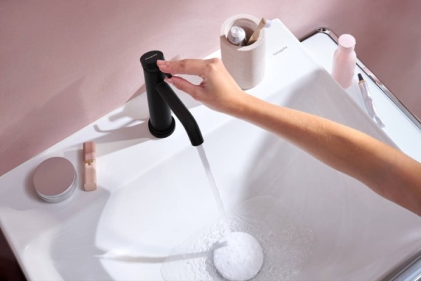 Смеситель для раковины Hansgrohe Tecturis S CoolStart EcoSmart 73310670 матовый черный 73310670