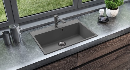 Кухонная мойка Ulgran Quartz Forte 760-09, мокрый асфальт