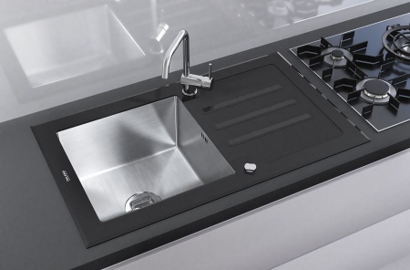 Кухонная мойка TOLERO Ceramic Glass TG-920K Черная