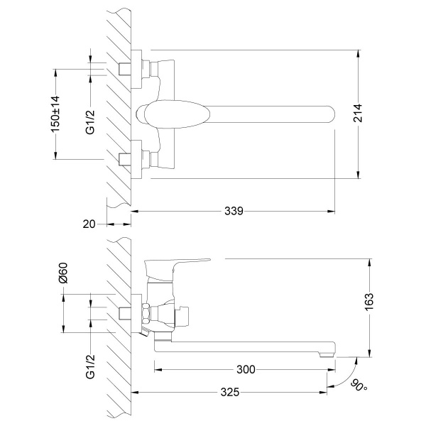 Смеситель Lemark Nero LM0251C универсальный Смеситель Lemark Nero LM0251C универсальный