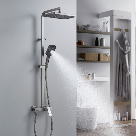 Душевая система Shevanik S4636T, оружейная сталь