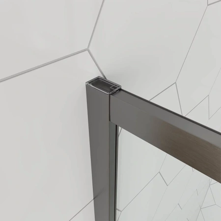Душевой угол Veconi Ottimo P10 GR, 900x900x1900, графит брашинг, стекло тонированное матовое
