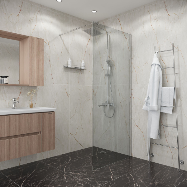 Душевая перегородка Niagara Eco NG-531-90 (90х190) хром,стекло прозрачное,1 место