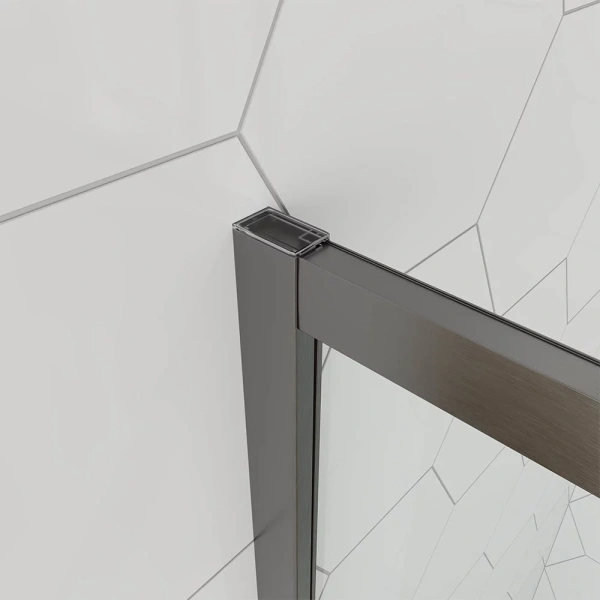 Душевой угол Veconi Ottimo P10 GR, 1000x1000x1900, графит брашинг, стекло тонированное матовое