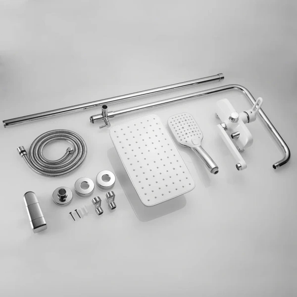 Душевая система Shevanik S8136F, белый/хром