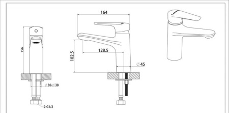 Смеситель для раковины Bravat ARDEN F1351385CP-RUS, хром