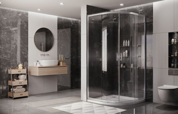 Душевой уголок Ambassador Kingston 14011105, полукруглый, 100х100 см