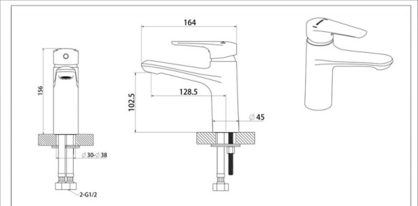 Смеситель для раковины Bravat ARDEN F1351385CP-RUS, хром