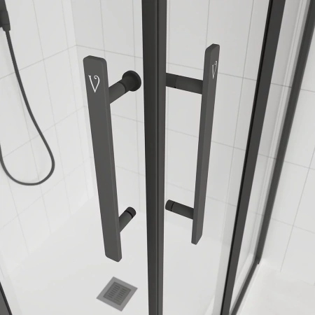 Душевой угол Veconi Evo 300 B, 1000х1000x1950, черный матовый, прозрачное стекло